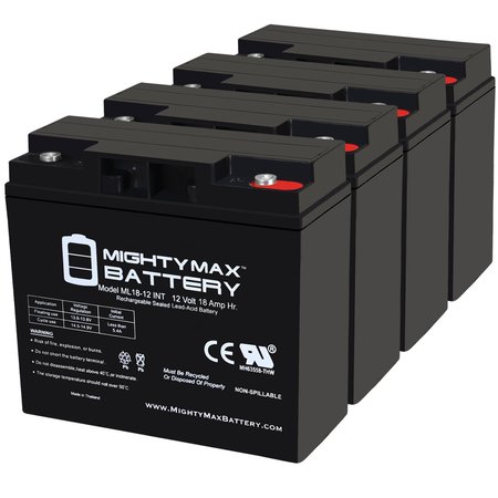 12V 18AH SLA INT Replacement Battery for Troy-Bilt 7000 Watt XP Generator - 4PK -  MIGHTY MAX BATTERY, MAX3972612